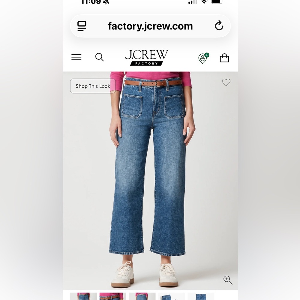 J. Crew Women's Wide Leg Crop All Day StretchJeans